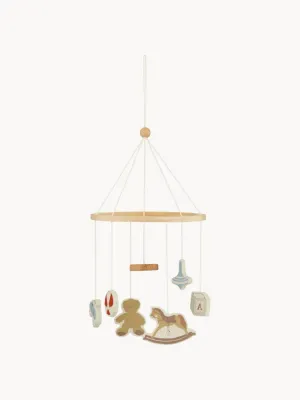 Cam Cam Copenhagen Мобиль деревянный Vintage Toys на кроватку с безопасным зеркальцем, диаметр 21 см, светлое дерево
