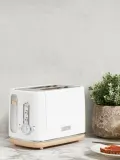 Haden Тостер Dorchester с экраном, 6 уровнями зарумянивания и разморозкой, 19х16х27 см, белый с отделкой под дерево — фото 5