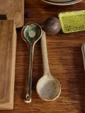 Hkliving Набор ложек для сервировки 70's с реактивной глазурью, бежевый/зелёный/коричневый, 24 см — фото 4