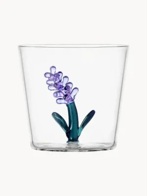 Ichendorf Стакан Botanica из боросиликатного стекла с цветком, петрол и лаванда