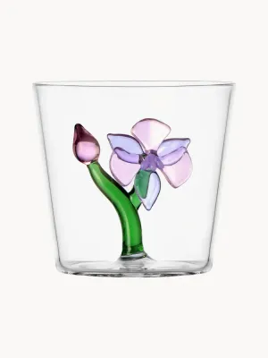 Ichendorf Стакан Botanica из боросиликатного стекла с цветком, зелёный с лавандовым и сиреневым