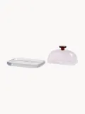 &klevering Маслёнка Cantine ручной работы из боросиликатного стекла, прозрачный, светло-розовый, ржаво-красный — фото 2