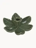 Подсвечник Flower из каменной керамики, Ø 17 × В 5 см, Оливковый зелёный — фото 1