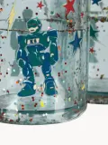 Konges Sløjd Стаканы детские Hero Robot с блёстками на дне, комплект 2 шт., 180 мл, высота 9 см, синий с зелёным и красным — фото 2