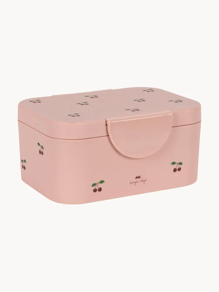 Konges Sløjd Контейнер пищевой детский Cherry Pink с отделением для перекуса, 850 мл, 17х13х8 см, пыльно-розовый