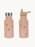 Konges Sløjd Термос детский Cherry Pink из нержавеющей стали с двумя крышками и трубочкой, 350 мл, высота 21 см, пыльно-розовый — фото 2