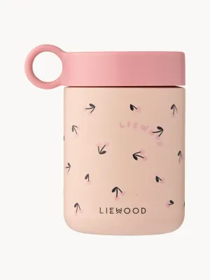 Liewood Термос детский Kiani для еды из нержавеющей стали, 350 мл, 8х12 см, розовый с рисунком птицы