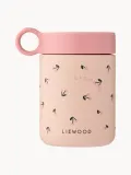 Liewood Термос детский Kiani для еды из нержавеющей стали, 350 мл, 8х12 см, розовый с рисунком птицы — фото 1