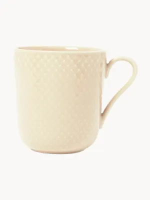 Lyngby Porcelaen Кружка Rhombe Earth, Ш 13 × В 9 см, 390 мл, Светлый бежевый