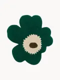 Marimekko Коврик для ванной Unikko в форме цветка тёмно-зелёный с бежевым — фото 1