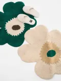 Marimekko Коврик для ванной Unikko в форме цветка бежевый с тёмно-зелёным — фото 2