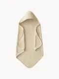 Mushie Полотенце для ванной детское с капюшоном Fluffy махровое из хлопка, 72х76 см, светло-бежевое — фото 2