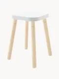 Oeuf NYC Табурет детский Square ручной работы с регулировкой высоты 40-45 см, 35х35 см, светлое дерево с белым — фото 3