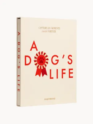 Printworks Блокнот-дневник A Dog’s Life для записей о собаке в тканевой обложке, 19 x 24 x 2 см, бежевый с красным