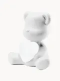 Qeeboo Светильник настольный детский Teddy Love в форме мишки с сердцем, аккумуляторный, с диммером, 23х22х13 см, белый — фото 3