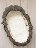Sebra Простыня в кокон для новорождённых Jersey из хлопкового трикотажа, 35х74 см, молочно-белая — фото 2