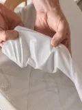 Sebra Простыня на резинке детская Jersey из трикотажного хлопка, 40х85 см, белая — фото 2