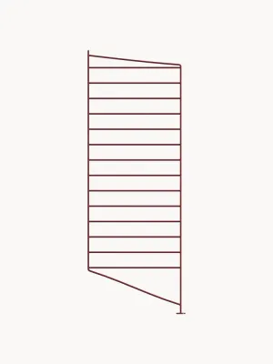 String Furniture Панель напольная для стеллажа String System стальная, ширина 30 см, высота 85 см, красная