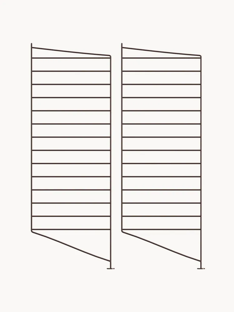 String Furniture Панель напольная для стеллажа String System стальная, ширина 30 см, высота 85 см, тёмно-коричневая