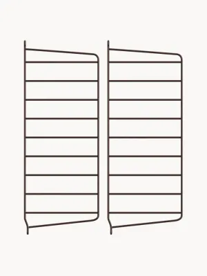 String Furniture Панель настенная String System для стеллажа из стали с порошковой окраской, 20 x 50 см, тёмно-коричневая