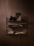 String Furniture Панель настенная String System для стеллажа из стали с порошковой окраской, 30 x 50 см, тёмно-коричневая — фото 6