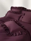 Westwing Collection Пододеяльник Louane из перкали, Ш 135 × Д 200 см, Тёмный фиолетовый — фото 1