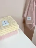 Maison Deux Полотенце банное Stripes махровое, светло-розовое с желтым — фото 6