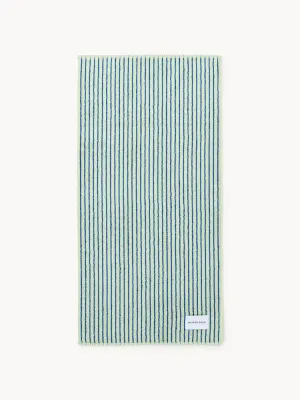 Maison Deux Полотенце банное Stripes махровое, светло-зеленое с синим и молочно-белым