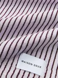 Maison Deux Полотенце банное Stripes махровое, лавандовое с бордовым и молочно-белым — фото 4