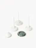 Westwing Collection Подсвечник из мрамора Cutemas, белый и тёмно-зелёный мрамор — фото 3