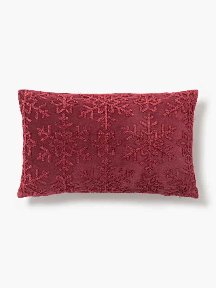 Westwing Collection Наволочка декоративная Arvid из хлопка с вышивкой, 30х50 см, красная
