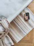 Missoni Коврик для ванной Giacomo, бежевый со светло-голубым и белым — фото 5