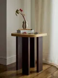 Westwing Collection Ваза Ellen ручной росписи, высота 12 см, молочно-белая с полосками цвета нуги, матовая — фото 5