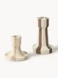Westwing Collection Набор подсвечников Ellen, молочно-белый с полосками цвета шампанского и нуги — фото 1