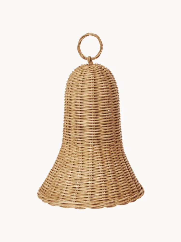 Ferm Living Ёлочное украшение Braided Bells из ротанга, набор из 2 шт