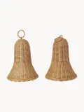 Ferm Living Ёлочное украшение Braided Bells из ротанга, набор из 2 шт — фото 2