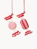 Broste Copenhagen Набор ёлочных украшений Candy в форме конфет из стекла, 2 шт, молочно-белый, красный и светло-розовый — фото 1
