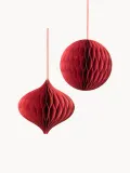 Broste Copenhagen Набор ёлочных украшений Christmas Mix из бумаги, 2 шт, диаметр 13 см, высота 13 см, красный — фото 1