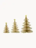 House Doctor Украшение новогоднее Tree в виде ёлок ручной работы, набор из 3 шт, цвета шампань с золотистыми оттенками — фото 1
