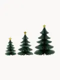 House Doctor Украшение новогоднее Tree в виде ёлок ручной работы, набор из 3 шт, зелёное с золотистыми оттенками — фото 1