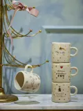 Bloomingville Набор кружек Christy из каменной керамики с ручной росписью, 4 предмета — фото 2
