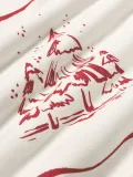 Westwing Collection Пододеяльник Clarette by Agathe Marty фланелевый с рождественским рисунком, молочно-белый с красным — фото 3