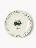 Westwing Collection Набор тарелок для завтрака Clarette, молочно-белый с тёмно-зелёным — фото 1