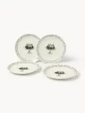 Westwing Collection Набор тарелок для завтрака Clarette, молочно-белый с тёмно-зелёным — фото 3