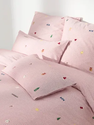 Westwing Collection Пододеяльник Anella из перкали, светло-розовый и белый