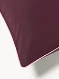 Westwing Collection Пододеяльник Daria из перкали, сливовый со светло-розовой окантовкой — фото 3