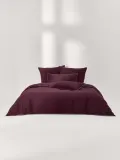 Westwing Collection Пододеяльник Daria из перкали, сливовый со светло-розовой окантовкой — фото 6