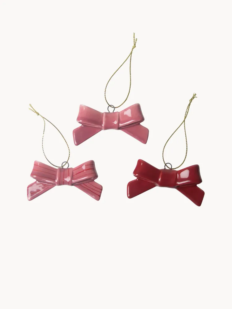 Pluto Design Набор праздничных украшений Bow из керамики, 3 шт