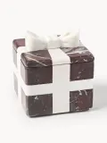 Westwing Collection Шкатулка Cutemas из мрамора, 12 x 12 x 13 см, бордовая, белый мрамор — фото 1