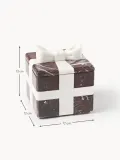 Westwing Collection Шкатулка Cutemas из мрамора, 12 x 12 x 13 см, бордовая, белый мрамор — фото 2